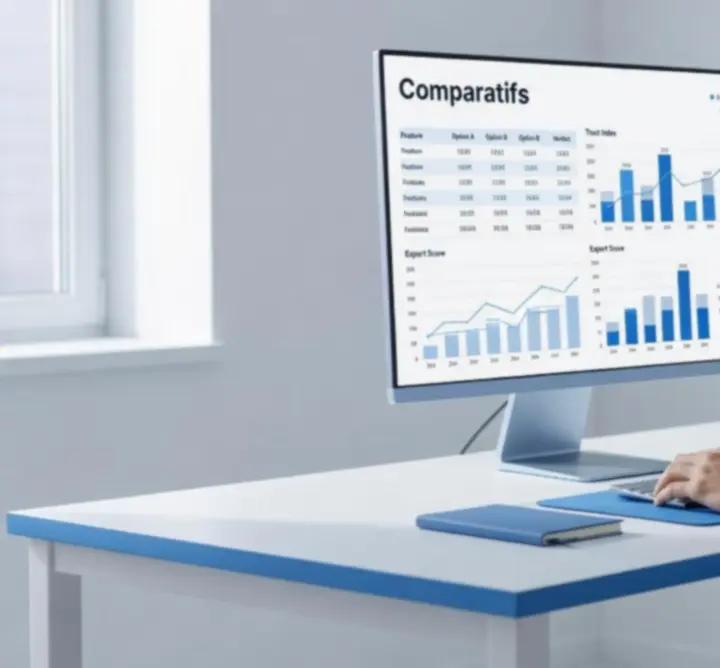 Tableau comparatif professionnel sur écran d'ordinateur