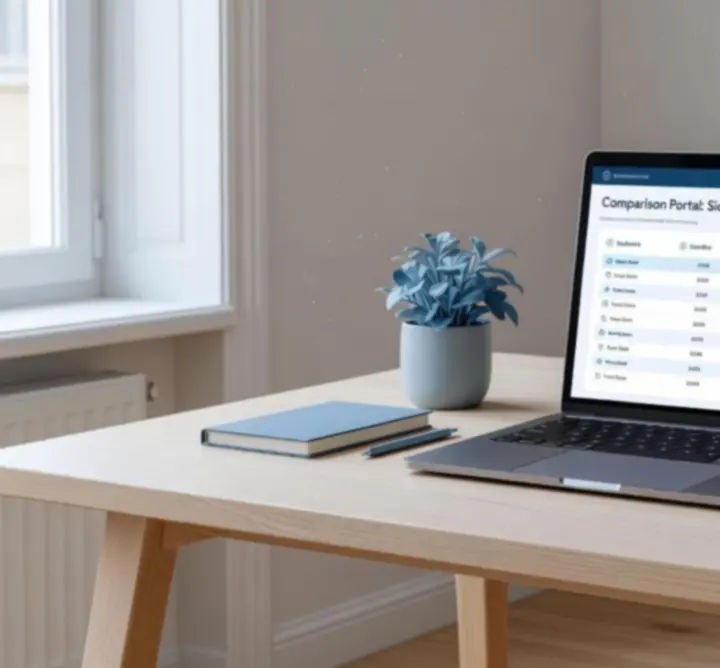 Interface moderne de comparateur en ligne sur un bureau
